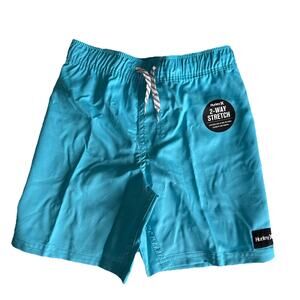 Hurley Boys 6-Inch Inseam 2 Way Stretch Turquoise Board Shorts Size 6X/7 New